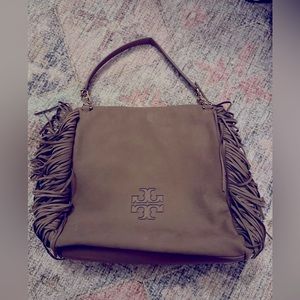 Tory Burch Harper Tan Fringe Shoulder Bag/Tote
